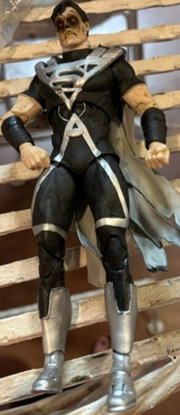 DC Direct Blackest Night Series 7 Black Lantern Superman action figure.